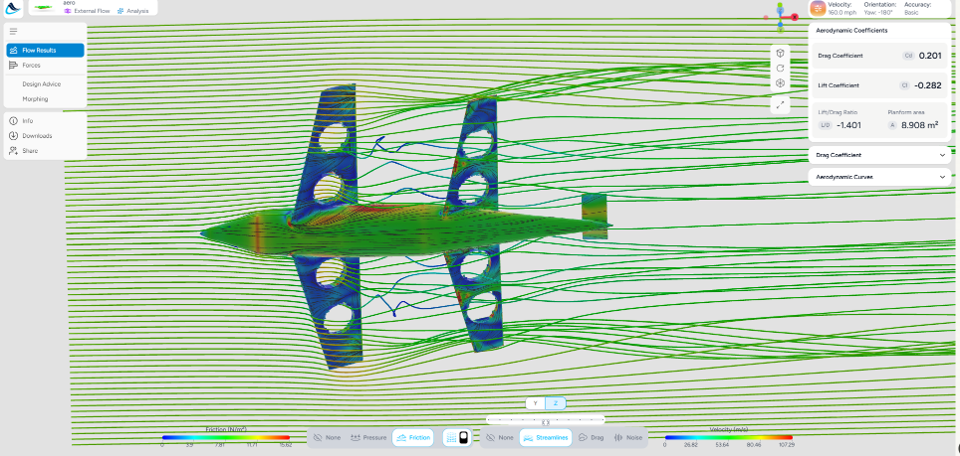 Surface friction on Aether eVTOL